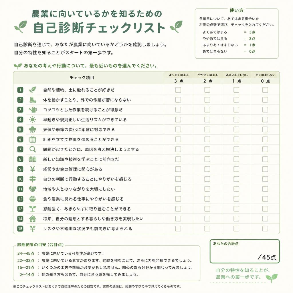 実践編！あなたの適性を診断するチェックリスト